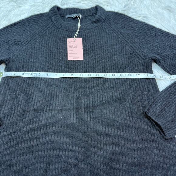 Quince Mongolian Cashmere Fisherman Crewneck Sweater Black Size M Pullover NWT - Picture 13 of 16